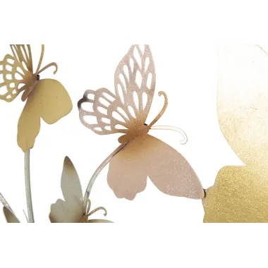 PANEL ŚCIENNY BUTTERFLIES ZŁOTO/RÓŻOWY 132X3,5X95,5 cm